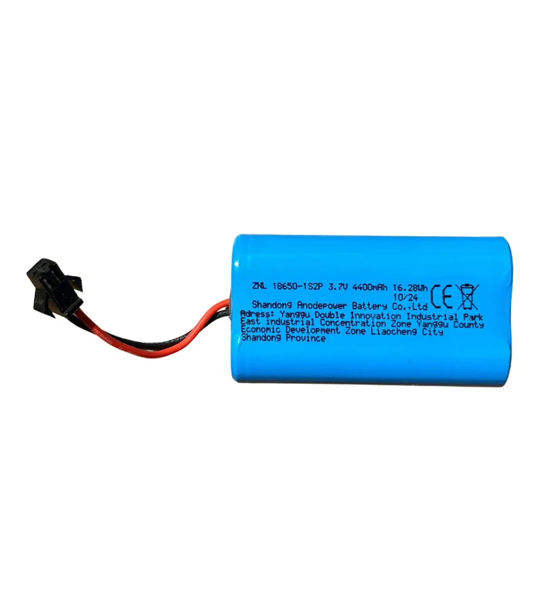 Batterie 18650 4400 mAh 3.7V avec plug noir