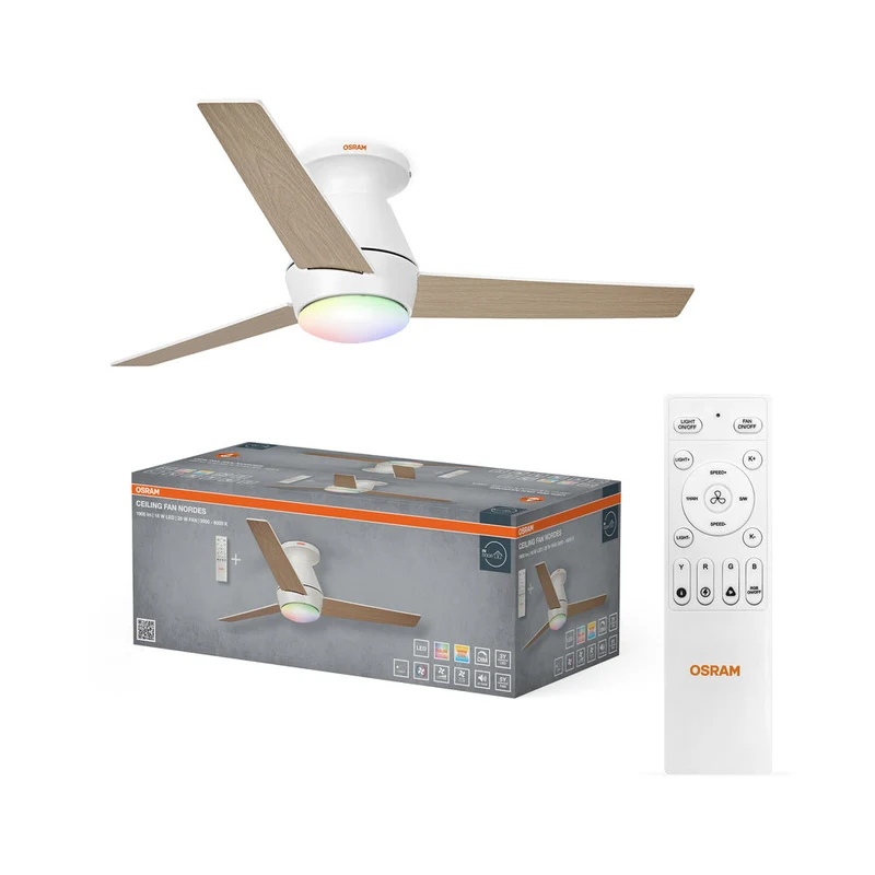 Ventilateur de plafond LED OSRAM Nordes 1065mm 38W CCT RGB